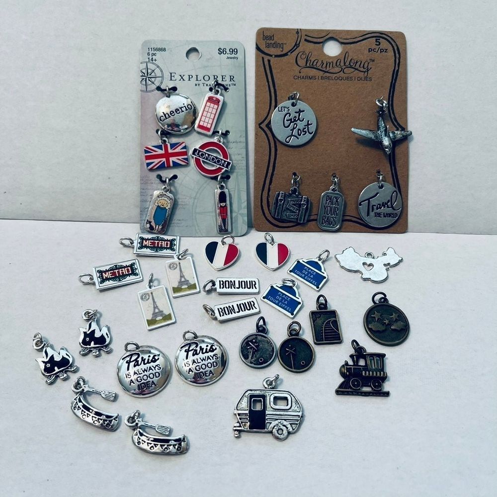 JEWELRY TRAVEL CHARMS. Bundle of 34 (thirty-four) jewelry charms.